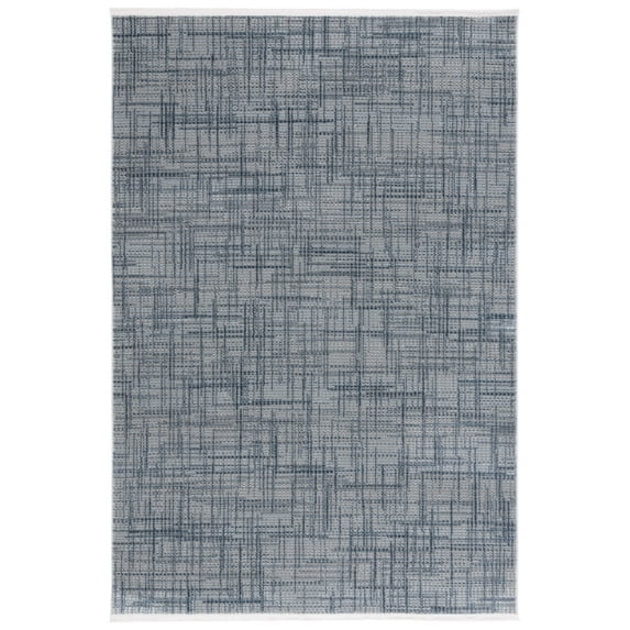 SAFAVIEH Mila Heidi Geometric Striped Polyester Area Rug, Blue/Gray, 9' x 12'