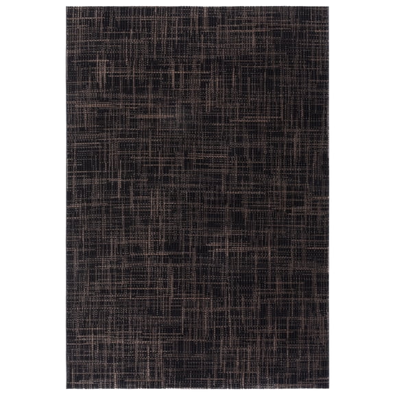 SAFAVIEH Mila Heidi Geometric Striped Polyester Area Rug, Brown/Black, 5'3" x 7'6"