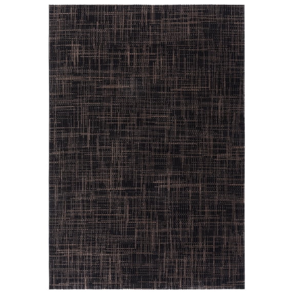 SAFAVIEH Mila Heidi Geometric Striped Polyester Area Rug, Brown/Black, 9' x 12'