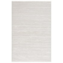 SAFAVIEH Mila Kimberly Striped Polyester Area Rug, Ivory/Light Gray, 8' x 10'