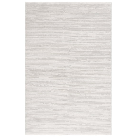 SAFAVIEH Mila Kimberly Striped Polyester Area Rug, Ivory/Light Gray, 8' x 10'