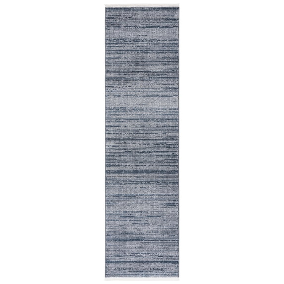 SAFAVIEH Mila Mellony Distressed Polyester Runner Rug, Blue/Ivory, 2'2" x 8'
