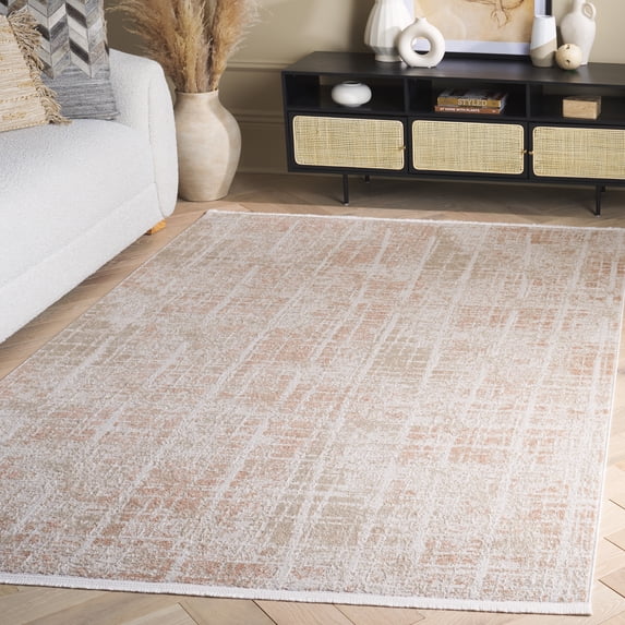 Safavieh Mila Mildred Distressed Polyester Area Rug, Ivory/Beige, 5'3" x 7'6"