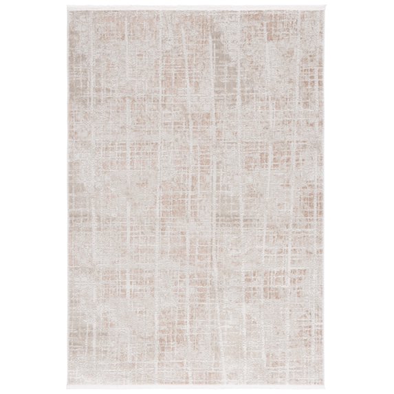 SAFAVIEH Mila Mildred Distressed Polyester Area Rug, Ivory/Beige, 9' x 12'