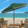thumbnail image 1 of SAFAVIEH Milan 9' Market Crank Fringe Tilt Patio Umbrella, Hunter Green, 1 of 5