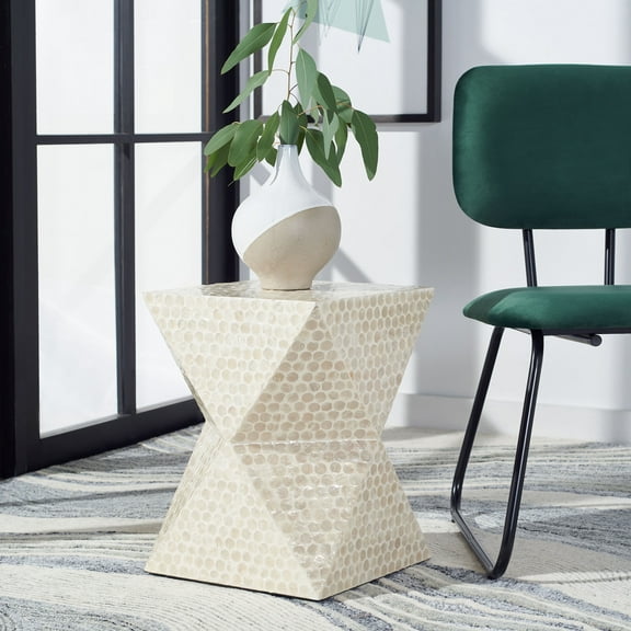 SAFAVIEH Milan Abstract Dot Square Accent Table, White