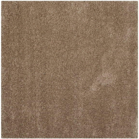 SAFAVIEH Milan Harlow Solid Plush Shag Area Rug, Dark Beige, 10' x 10' Square