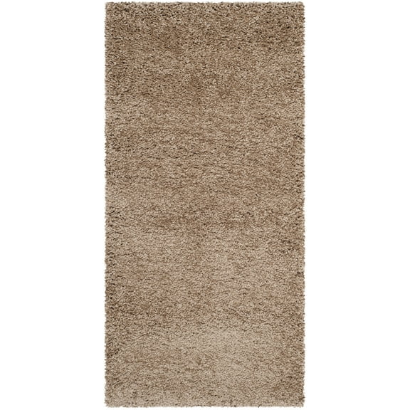 SAFAVIEH Milan Harlow Solid Plush Shag Area Rug, Dark Beige, 2' x 4'