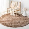 thumbnail image 1 of SAFAVIEH Milan Harlow Solid Plush Shag Area Rug, Dark Beige, 3' x 3' Round - Modern Design, Dark Beig, Non-Shedding & Easy Cleaning, Ultra Plush Thick Pile, Ideal for Living Room, Bedroom, 1 of 13