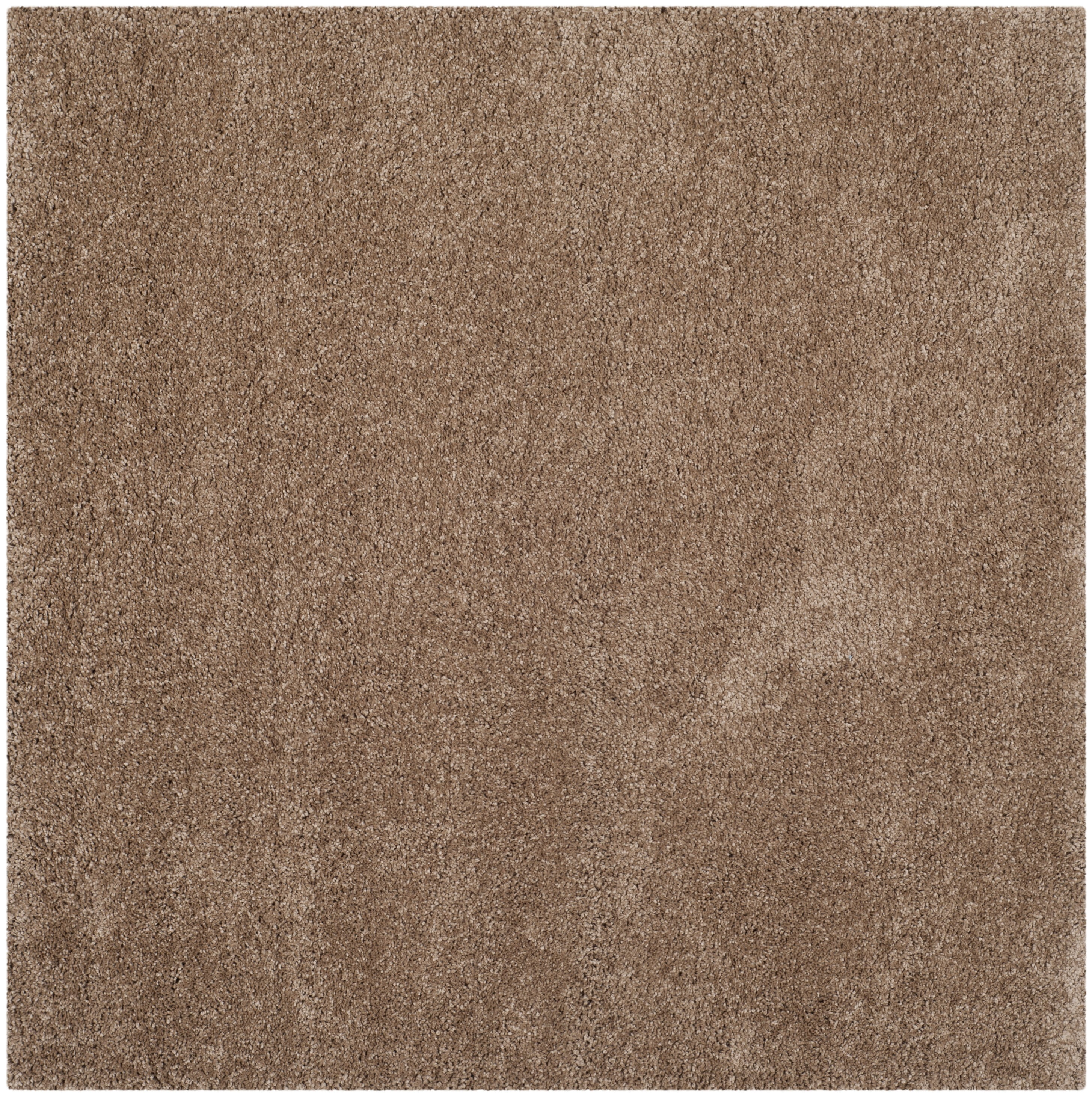 Milan Dark Beige Synthetic Shag Square Rug 3' x 3'