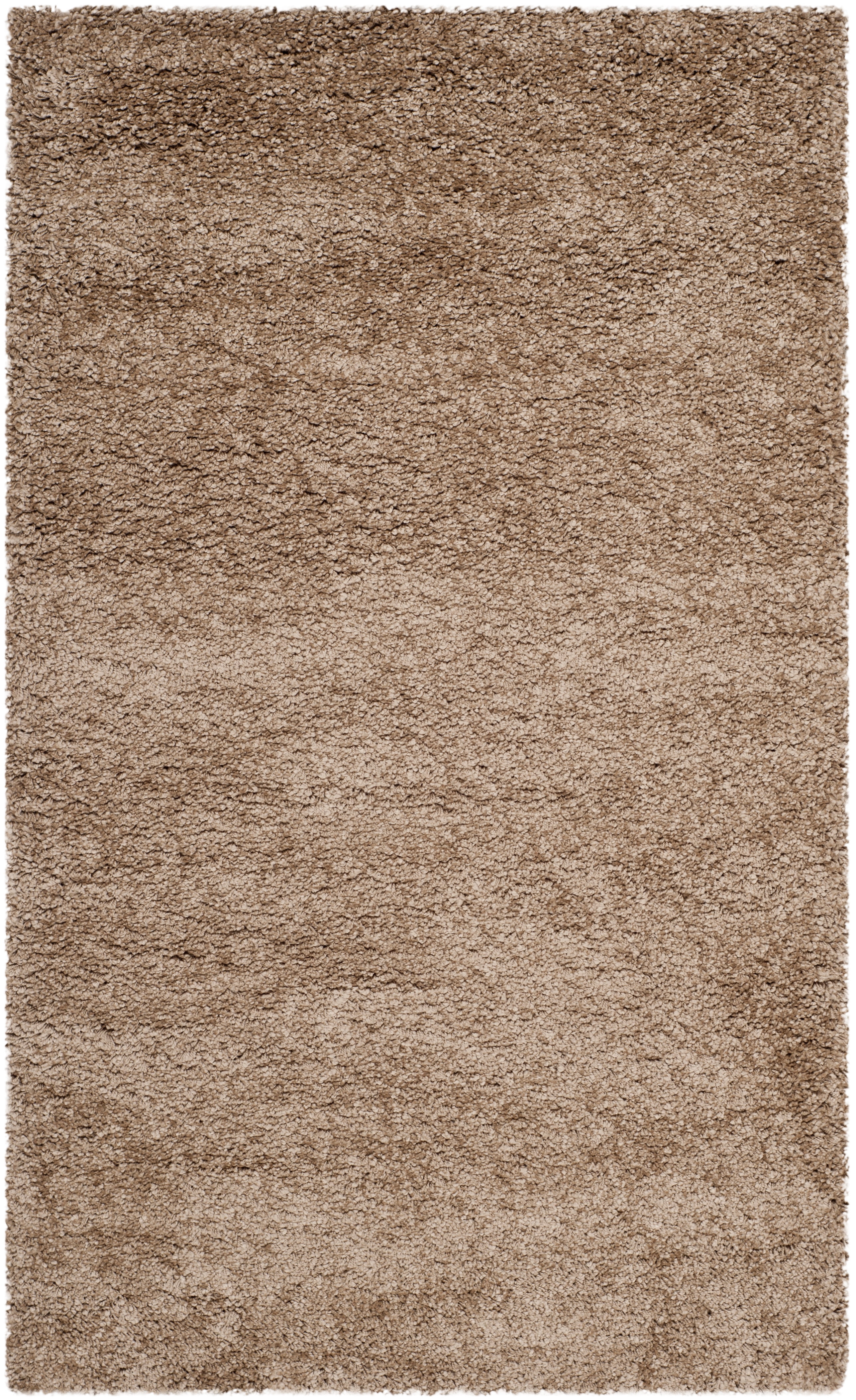Dark Beige Synthetic Shag Area Rug - 4' x 6'