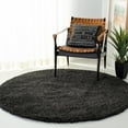 thumbnail image 1 of SAFAVIEH Milan Harlow Solid Plush Shag Area Rug, Dark Grey, 3' x 3' Round - Modern Design, Dark Grey, Non-Shedding & Easy Cleaning, Ultra Plush Thick Pile, Ideal for Living Room, Bedroom, 1 of 10