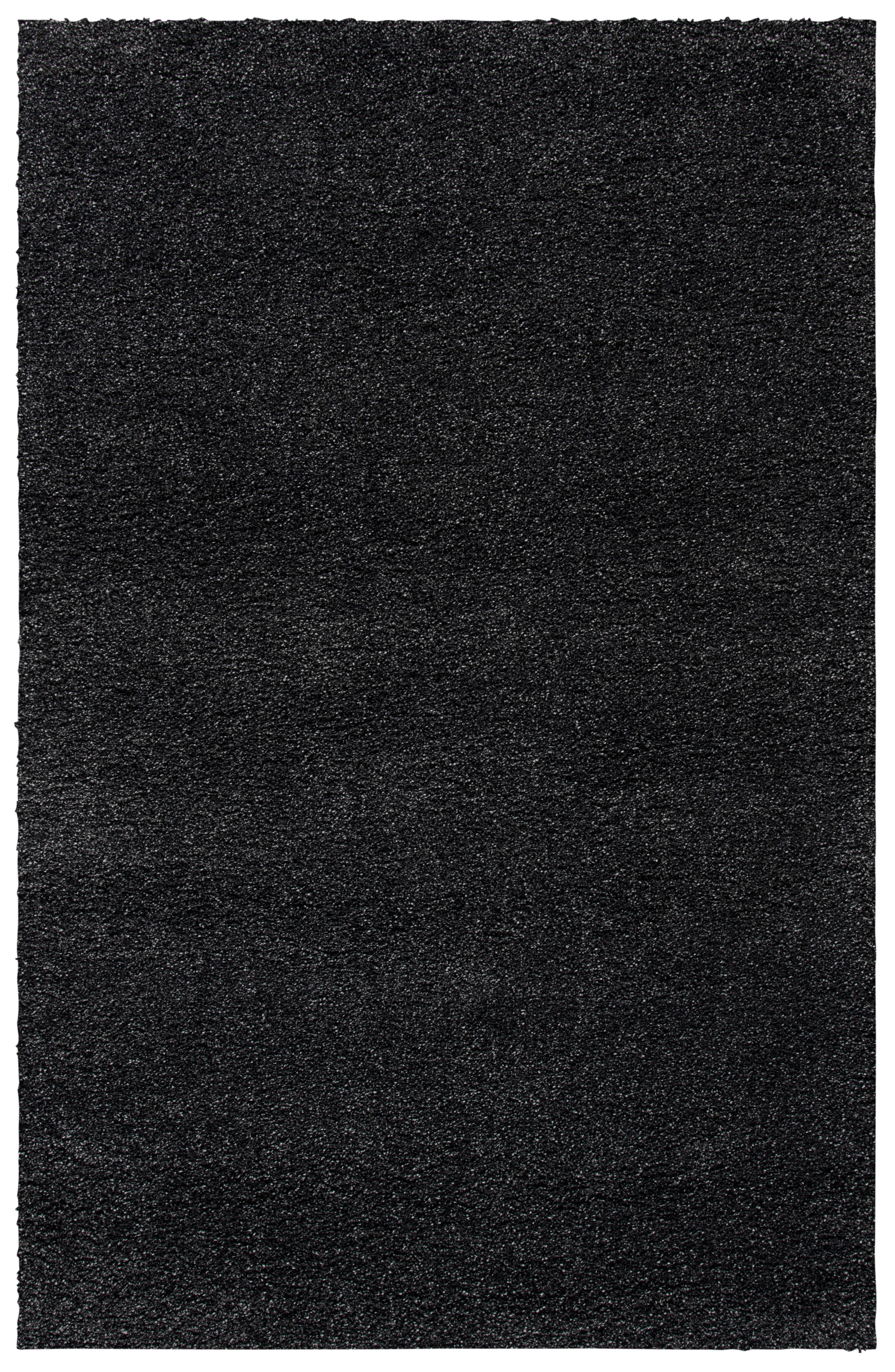 Reversible Dark Grey Solid Shag Rug 6' x 9' - Synthetic Easy Care