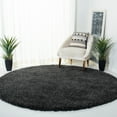 thumbnail image 1 of SAFAVIEH Milan Harlow Solid Plush Shag Area Rug, Dark Grey, 9' x 9' Round - Large - Modern Design, Dark Grey, Non-Shedding & Easy Cleaning, Ultra Plush Thick Pile, Ideal for Living Room, Bedroom, 1 of 10