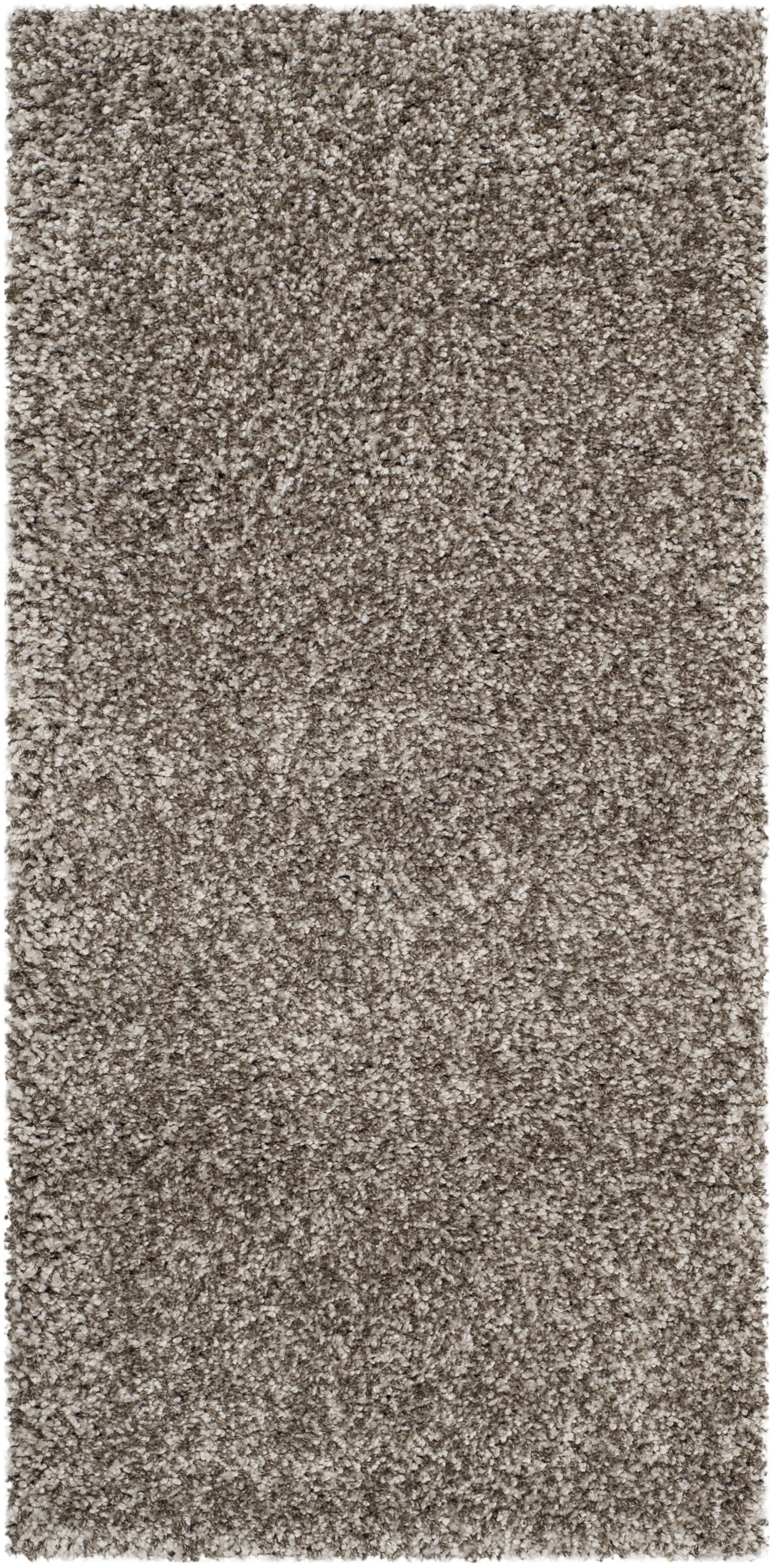 Luxurious Gray Hand-Knotted Shag Rug in Wool and Synthetic Blend - 2' x 4'