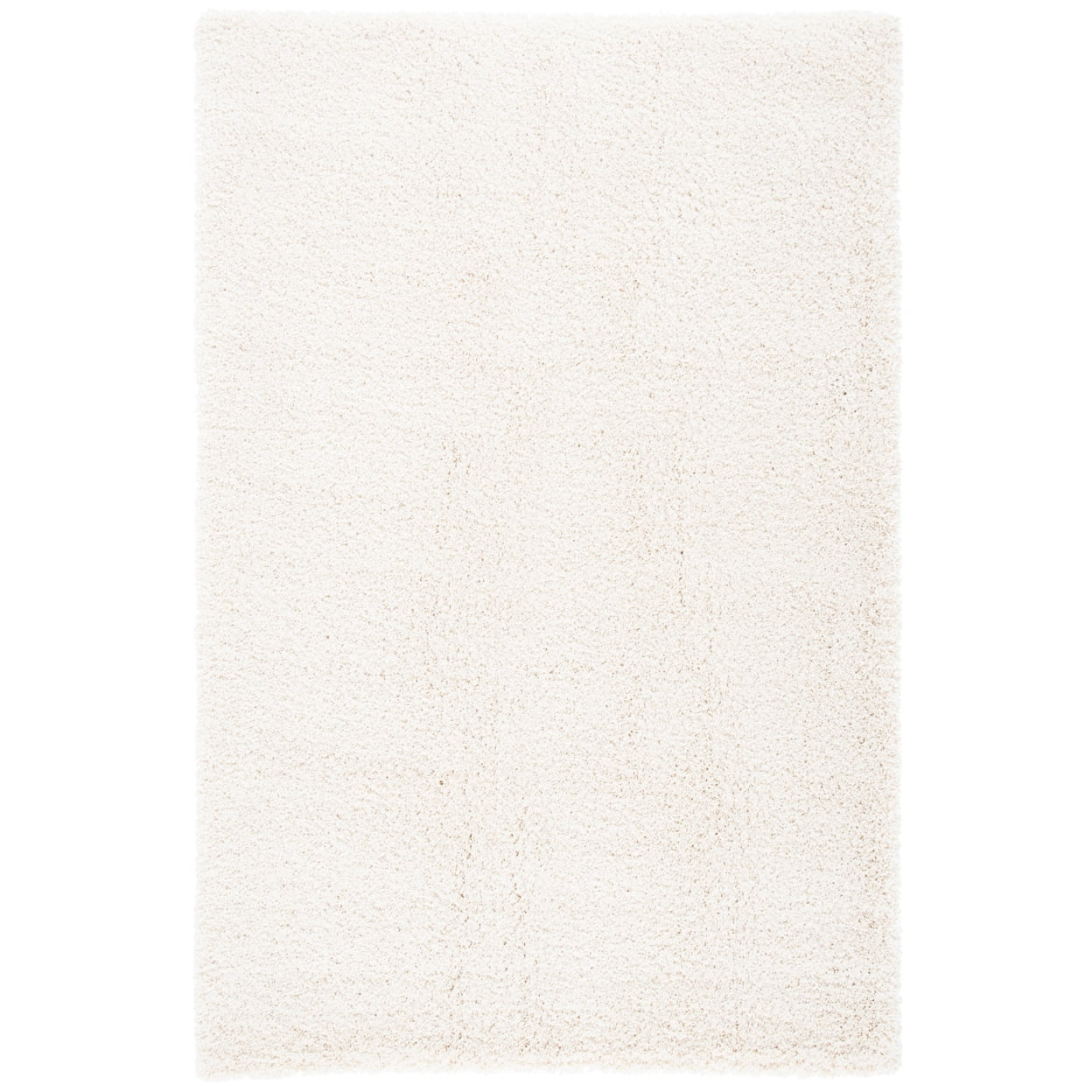 Ivory 8' x 10' Reversible Solid Shag Synthetic Rug