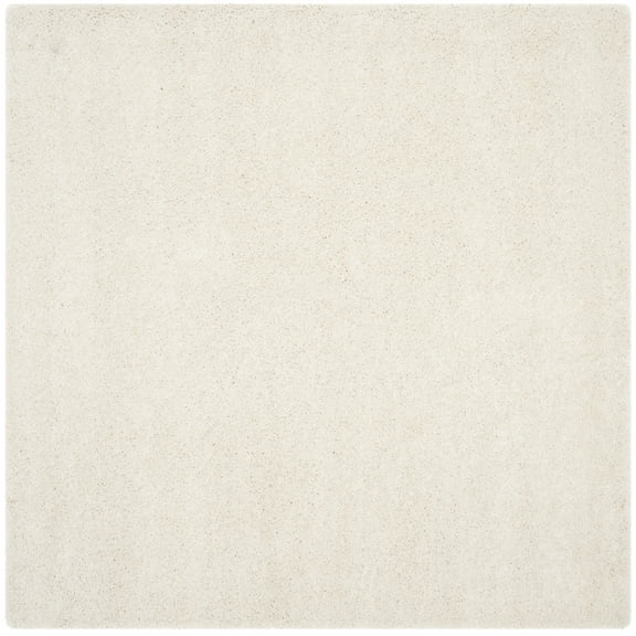 SAFAVIEH Milan Harlow Solid Plush Shag Area Rug, Ivory, 9' x 9' Square - Large - Modern Design, Ivory, Non-Shedding & Easy Cleaning, Ultra Plush Thick Pile, Ideal for Living Room, Bedroom