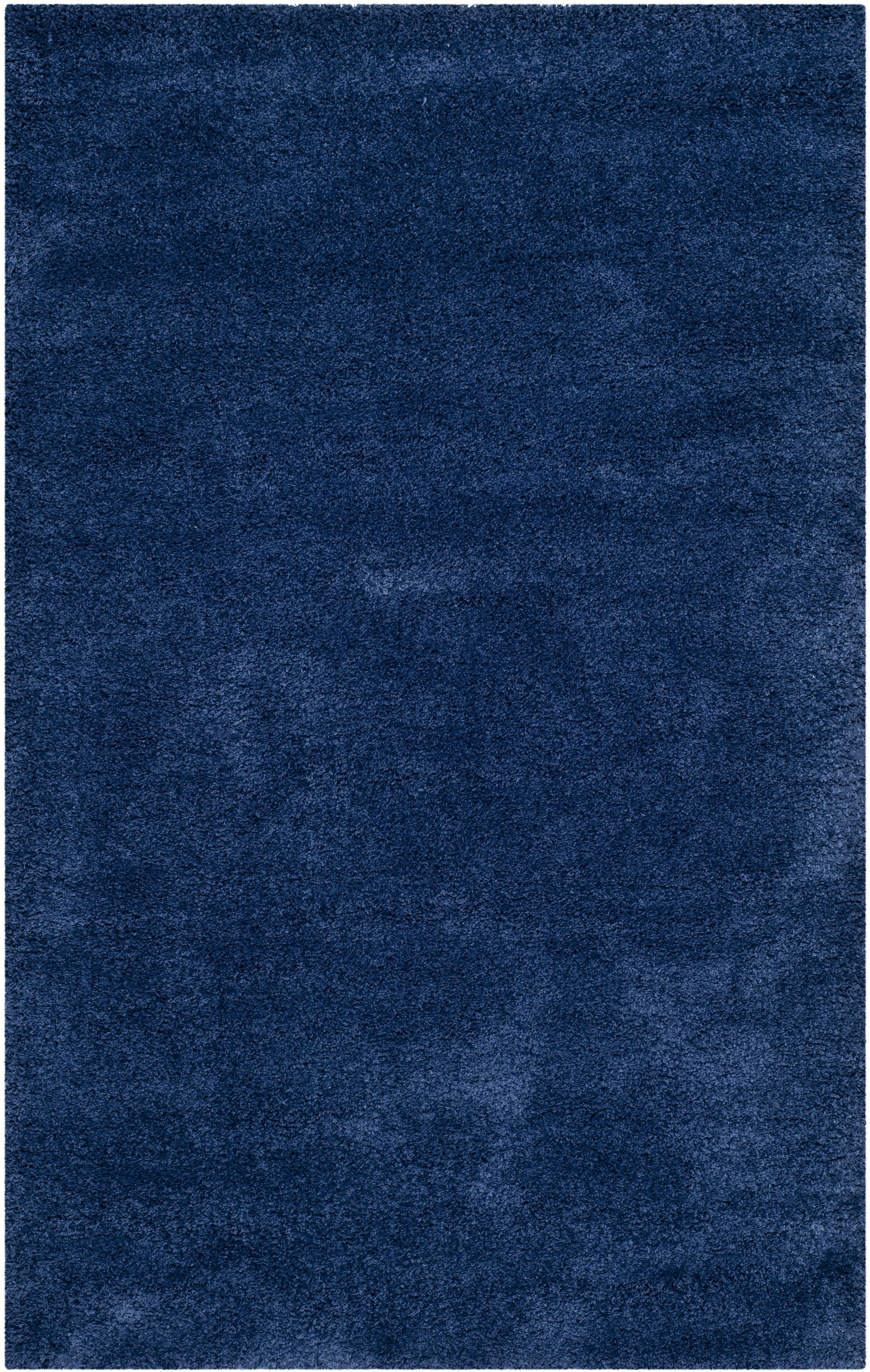 Navy Synthetic Shag Area Rug, 5'1" x 8'