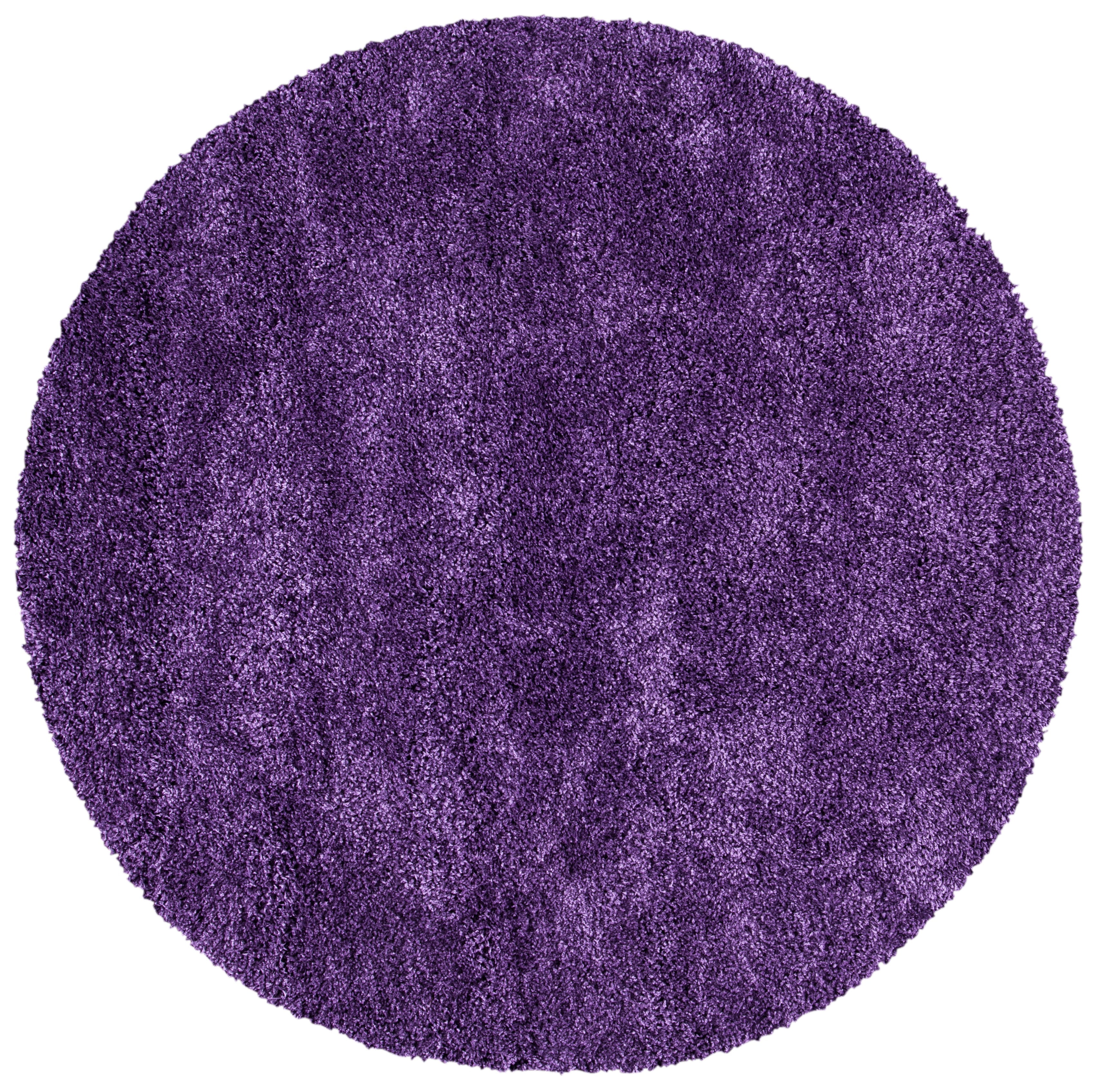 Solid Plush Rug SAFAVIEH Milan Harlow Solid Plush Shag Area Rug, Purple, 3' x 3' Round ...