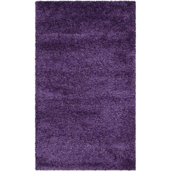 SAFAVIEH Milan Harlow Solid Plush Shag Area Rug, Purple, 3' x 5' - Modern Design, Purple, Non-Shedding & Easy Cleaning, Ultra Plush Thick Pile, Ideal for Living Room, Bedroom, Entryway