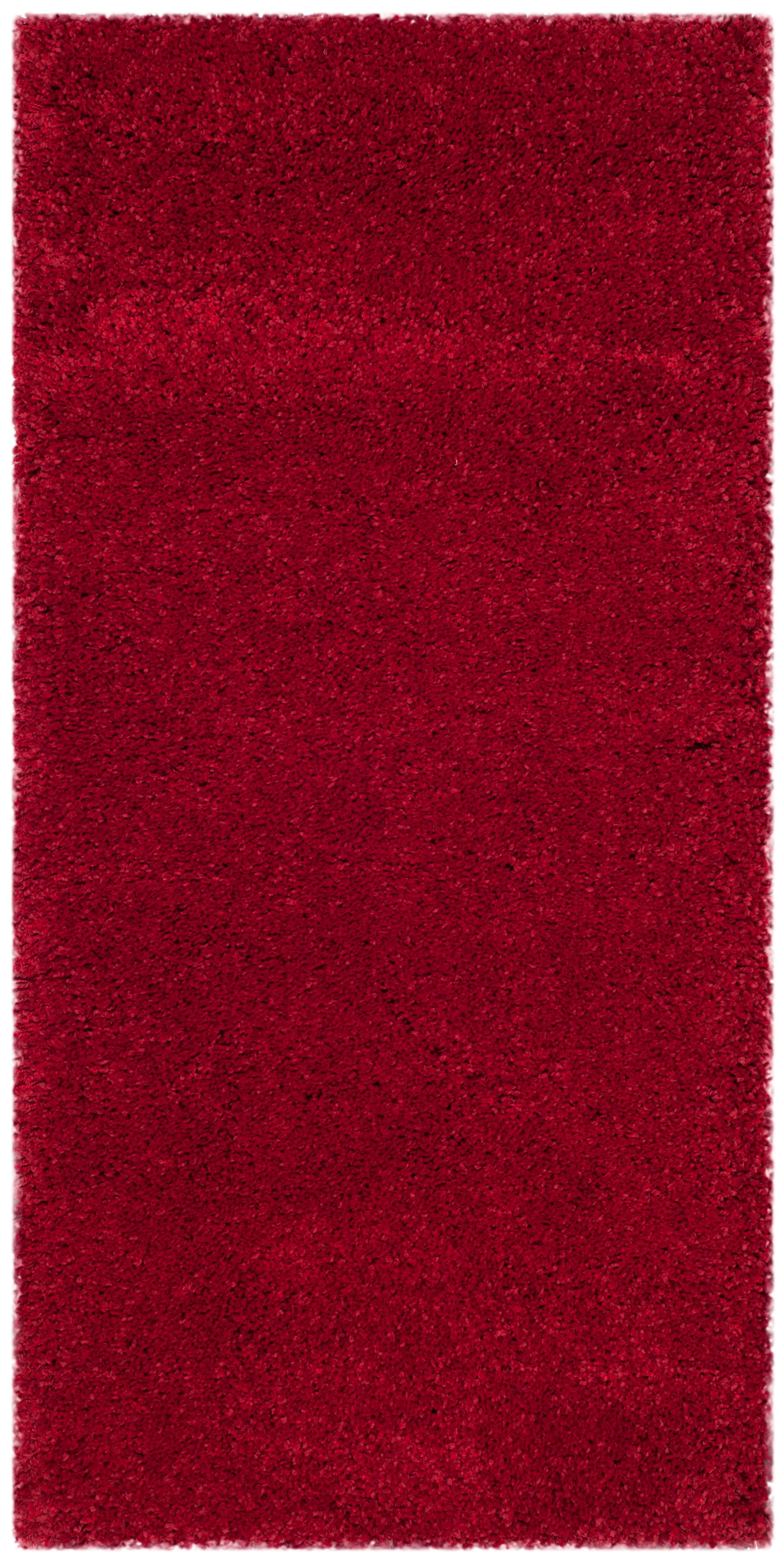 2 ft. x 4 ft. Red Synthetic Shag Area Rug