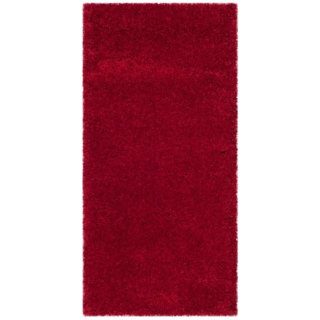 SAFAVIEH Milan Harlow Solid Plush Shag Area Rug, Red, 2' x 4'