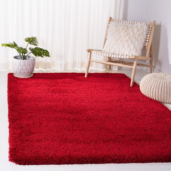 SAFAVIEH Milan Harlow Solid Plush Shag Area Rug, Red, 2' x 4' - Modern Design, Red, Non-Shedding & Easy Cleaning, Ultra Plush Thick Pile, Ideal for Living Room, Bedroom, Entryway