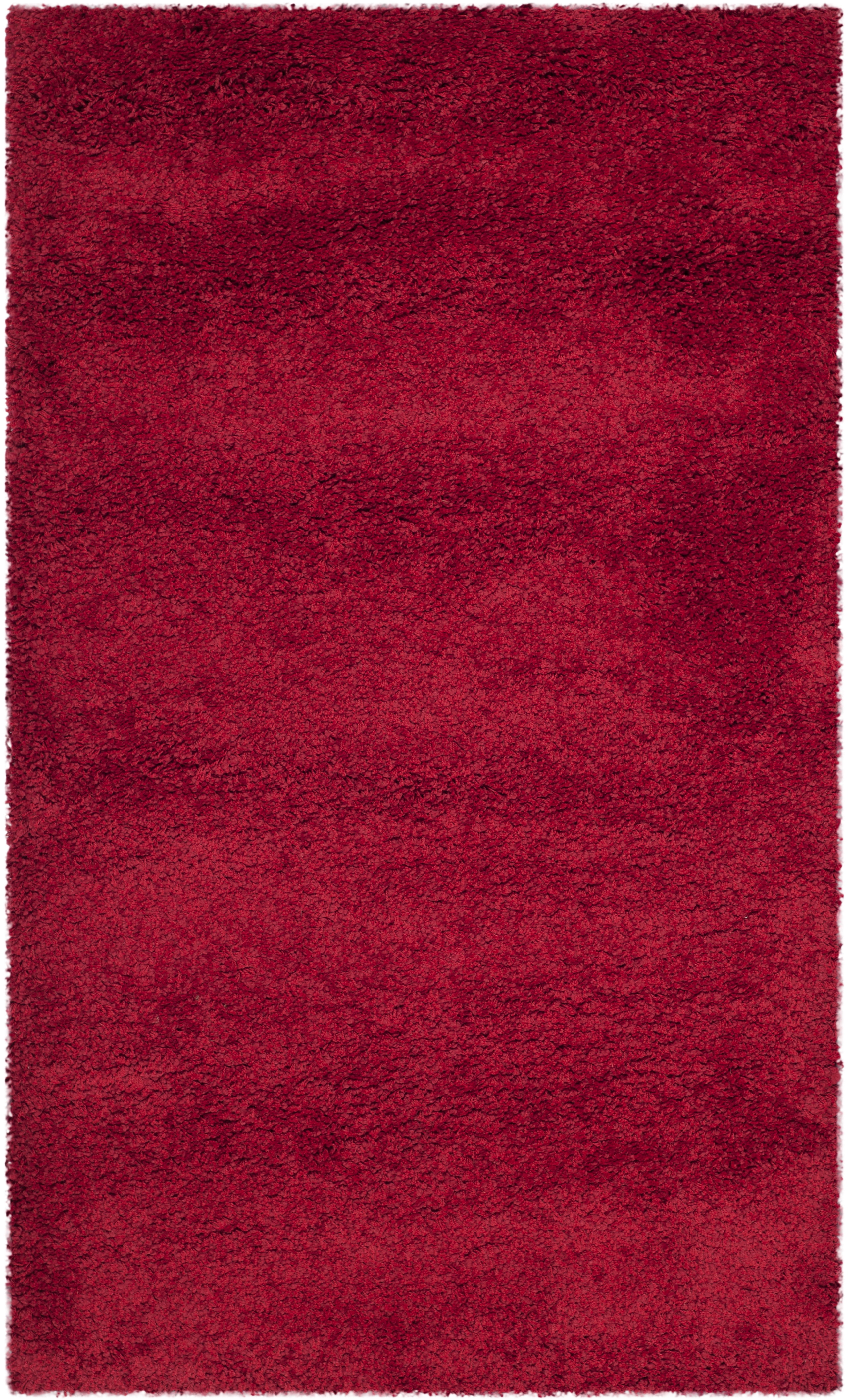 Milan Shag Red Synthetic Rectangular 4' x 6' Area Rug