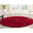 thumbnail image 1 of SAFAVIEH Milan Harlow Solid Plush Shag Area Rug, Red, 5'1" x 5'1" Round - Modern Design, Red, Non-Shedding & Easy Cleaning, Ultra Plush Thick Pile, Ideal for Living Room, Bedroom, 1 of 13