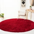 thumbnail image 1 of SAFAVIEH Milan Harlow Solid Plush Shag Area Rug, Red, 7' x 7' Round - Modern Design, Red, Non-Shedding & Easy Cleaning, Ultra Plush Thick Pile, Ideal for Living Room, Bedroom, 1 of 13