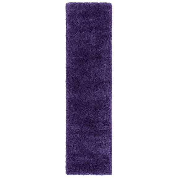SAFAVIEH Milan Harlow Solid Plush Shag Runner Rug, Purple, 2' x 8' - Modern Design, Purple, Non-Shedding & Easy Cleaning, Ultra Plush Thick Pile, Ideal for Living Room, Bedroom, Entryway