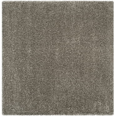 SAFAVIEH Milan Harlow Solid Shag Area Rug, Grey, 3' x 3' Square