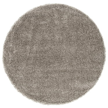 SAFAVIEH Milan Harlow Solid Shag Area Rug, Grey, 8' x 8' Round