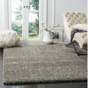 SAFAVIEH Milan Harlow Solid Plush Shag Area Rug, Grey, 8' x 8' Square - Modern Design, Grey, Non-Shedding & Easy Cleaning, Ultra Plush Thick Pile, Ideal for Living Room, Bedroom