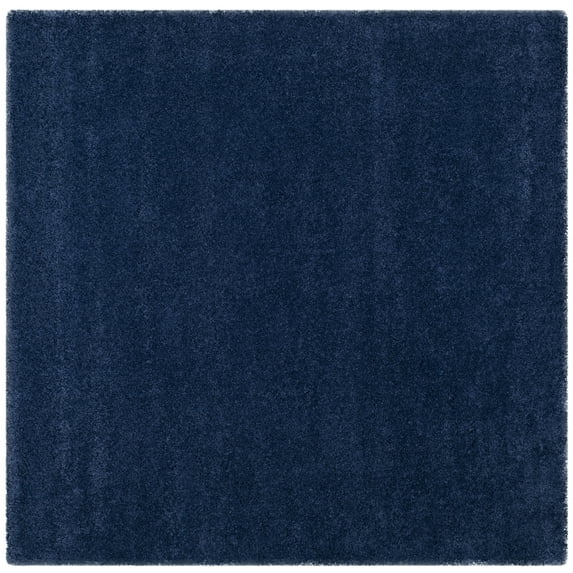 SAFAVIEH Milan Harlow Solid Plush Shag Area Rug, Navy, 9' x 9' Square