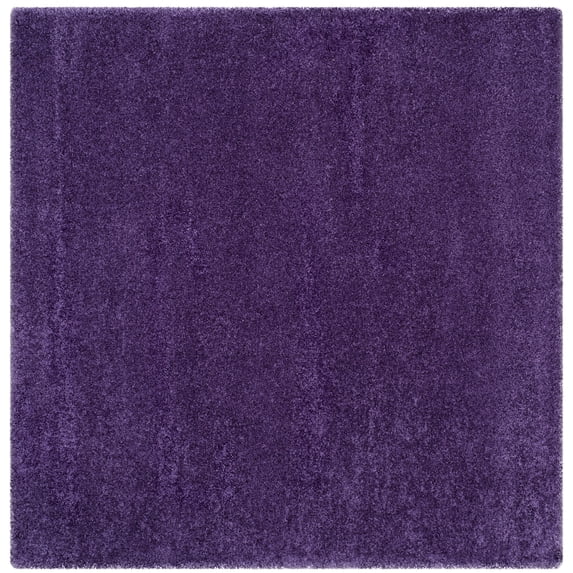 SAFAVIEH Milan Harlow Solid Plush Shag Area Rug, Purple, 7' x 7' Square - Modern Design, Purple, Non-Shedding & Easy Cleaning, Ultra Plush Thick Pile, Ideal for Living Room, Bedroom