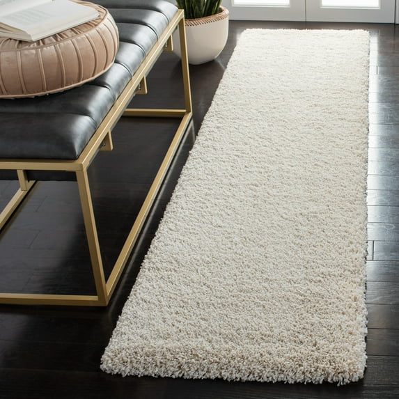 SAFAVIEH Milan Harlow Solid Plush Shag Runner Rug, Ivory, 2' x 20' - Modern Design, Ivory, Non-Shedding & Easy Cleaning, Ultra Plush Thick Pile, Ideal for Living Room, Bedroom, Entryway
