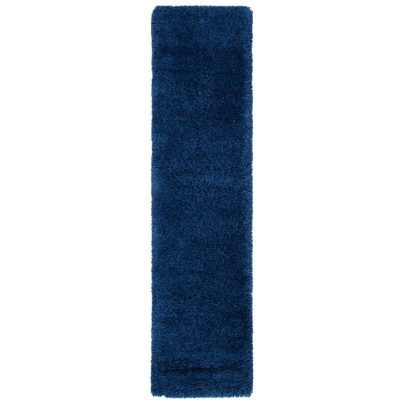 SAFAVIEH Milan Harlow Solid Plush Shag Runner Rug, Navy, 2' x 22' - Modern Design, Navy, Non-Shedding & Easy Cleaning, Ultra Plush Thick Pile, Ideal for Living Room, Bedroom, Entryway