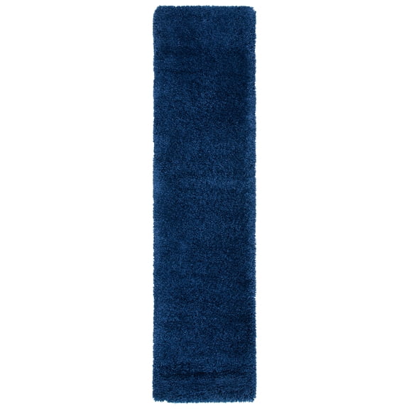 SAFAVIEH Milan Harlow Solid Plush Shag Runner Rug, Navy, 2' x 22' - Modern Design, Navy, Non-Shedding & Easy Cleaning, Ultra Plush Thick Pile, Ideal for Living Room, Bedroom, Entryway