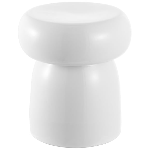SAFAVIEH Millia 15" Modern Solid Ceramic Garden Stool, White
