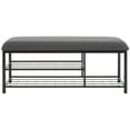 thumbnail image 1 of SAFAVIEH Milligan Open Shelf Bench with Cushion, Grey/Black, 1 of 9