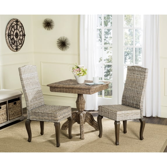 SAFAVIEH Milos 18''H Wicker Dining Chair White Washed
