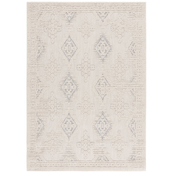 SAFAVIEH Milos Alondra Geometric Indoor/Outdoor Area Rug, Ivory/Grey, 9' x 12'