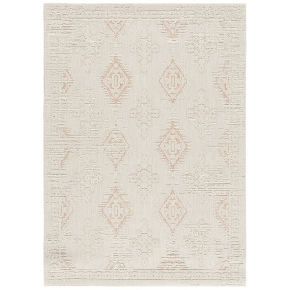 SAFAVIEH Milos Alondra Geometric Indoor/Outdoor Area Rug, Ivory/Rust, 8' x 10'