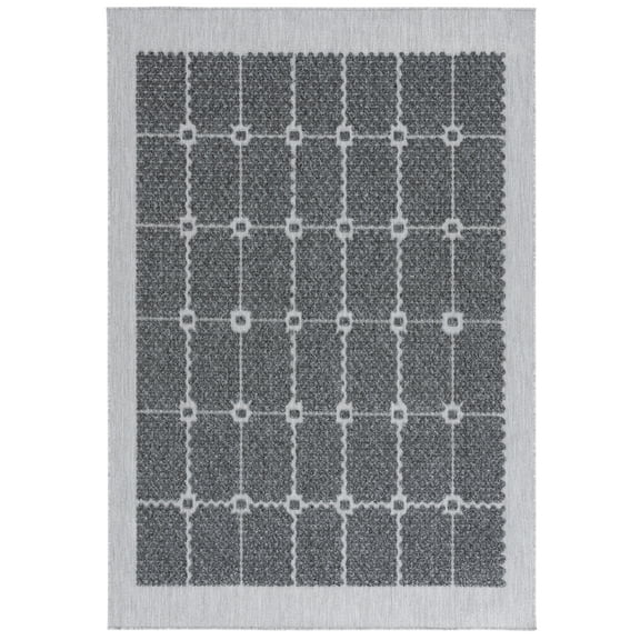 SAFAVIEH Milos Bailey Geometric Indoor/Outdoor Area Rug, Charcoal, 8' x 10'