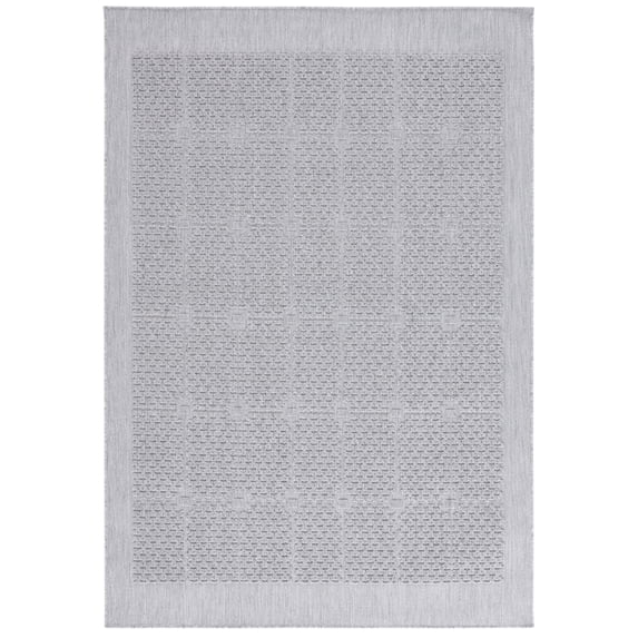 SAFAVIEH Milos Bailey Geometric Indoor/Outdoor Area Rug, Grey, 5'3" x 7'6"