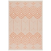 SAFAVIEH Milos Brad Geometric Indoor/Outdoor Area Rug, Rust/Ivory, 5' x 7'