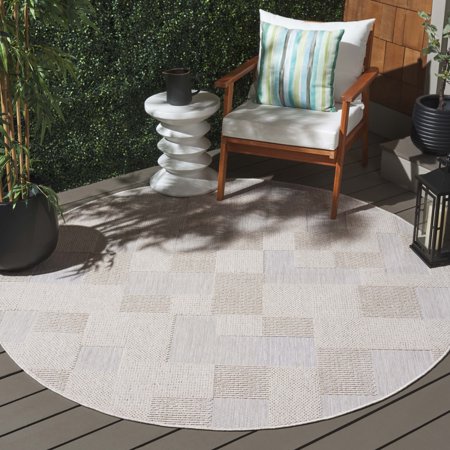 Safavieh Milos Quintella Geometric Indoor/Outdoor Area Rug, Beige, 6'7" x 6'7" Round