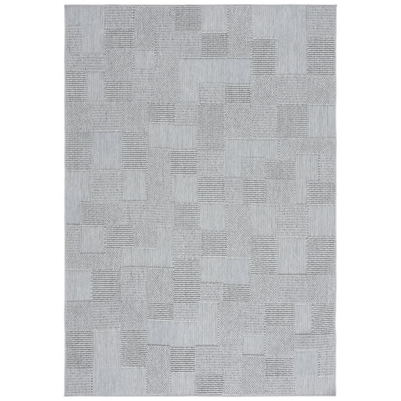 SAFAVIEH Milos Quintella Geometric Indoor/Outdoor Area Rug, Grey, 8' x 10'