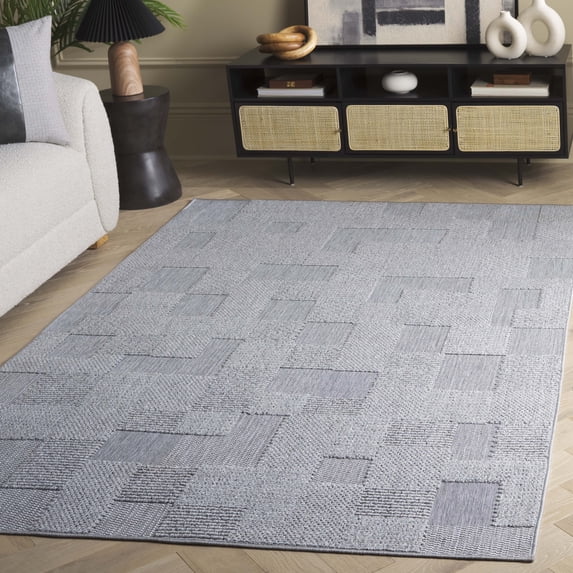 Safavieh Milos Quintella Geometric Indoor/Outdoor Area Rug, Gray, 9' x 12'